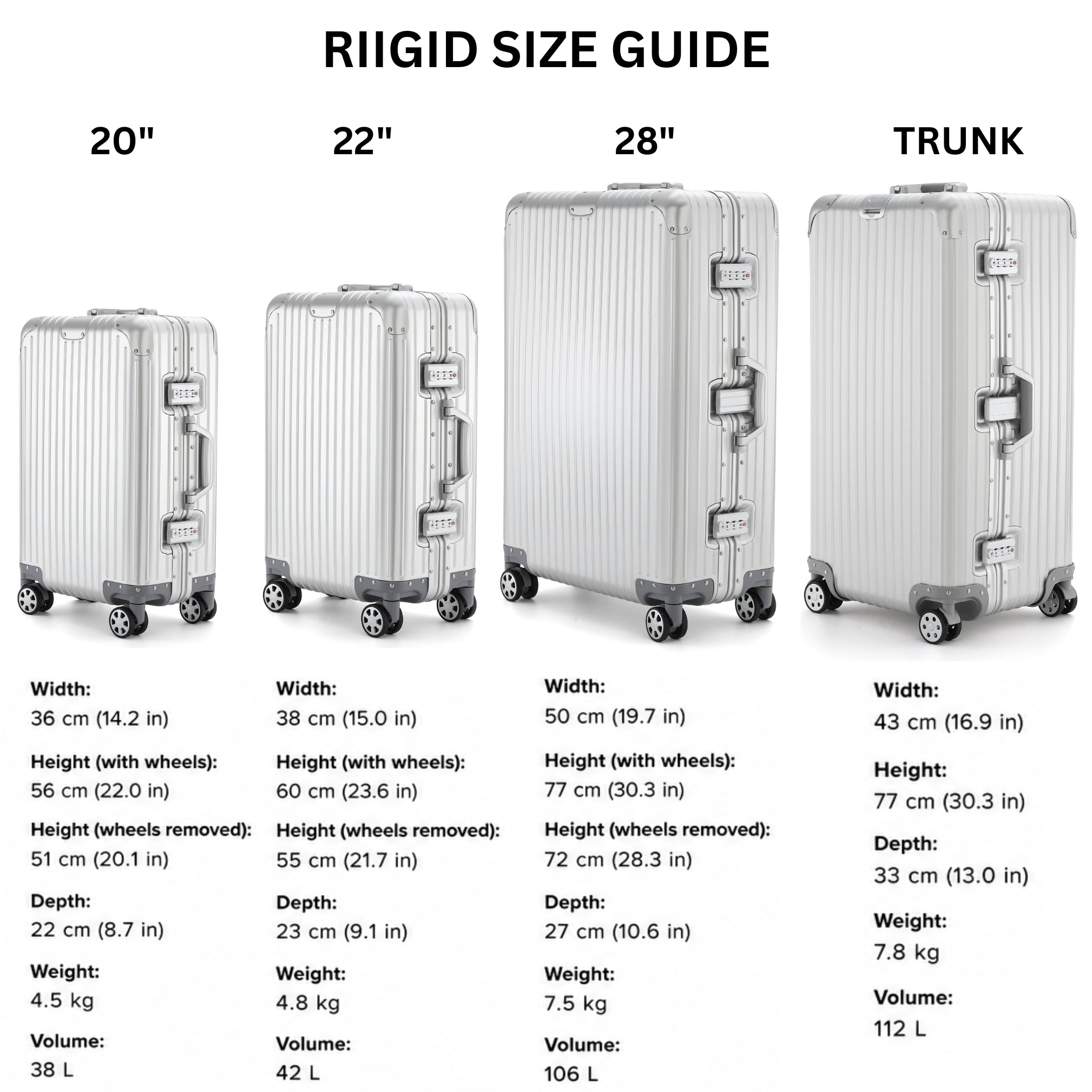 RIIGID V2 THICKER ALUMINUM & REMOVEABLE WHEELS